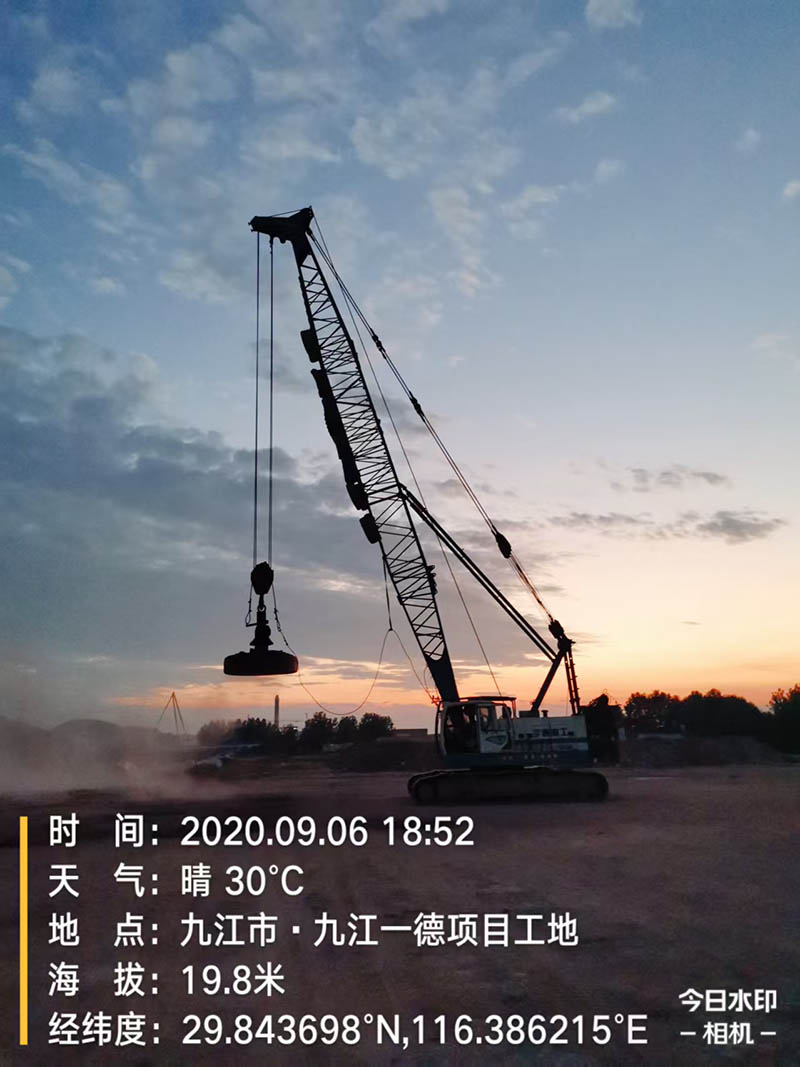 九江一德项目工地强夯施工